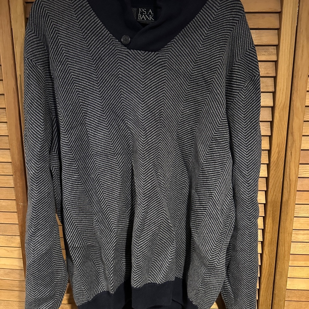 Jos. A. Bank Black and Gray Men's Sweater